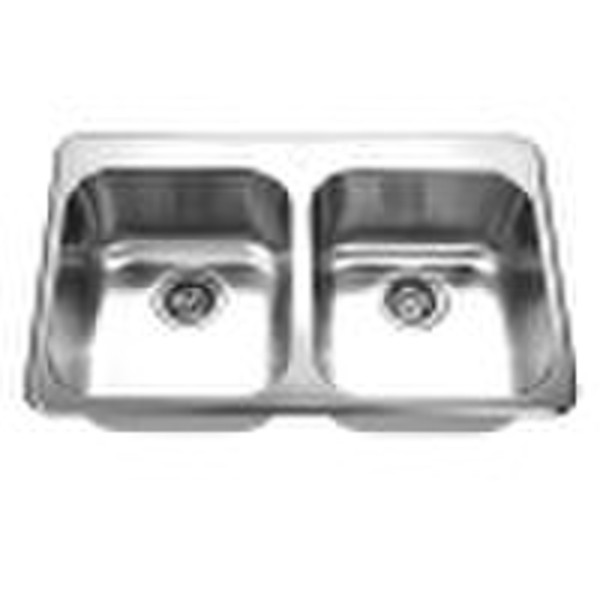 Topmount Double Bowl Stainless Steel Kitchen Sink