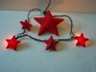 10L read hemp star String light Christmas  Decorat
