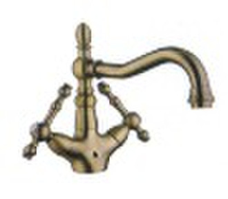 broze brass double handle basin tap