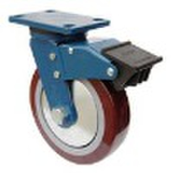 double brake heavy duty castor