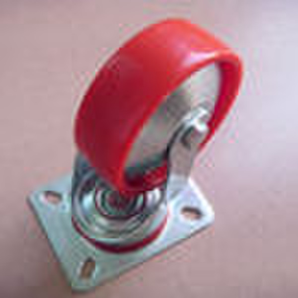 red pp industrial swivel trolley caster