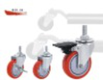 75mm/100mm/125mm light duty PU threaded swivel cas