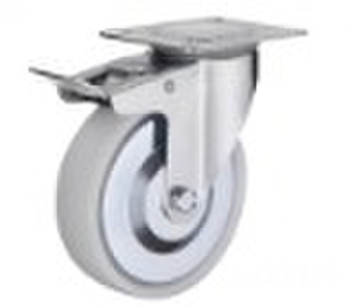 Industrial white PP  caster with brake