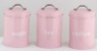 Powder Coating Canister Set (Bread / Sugar / Tea /