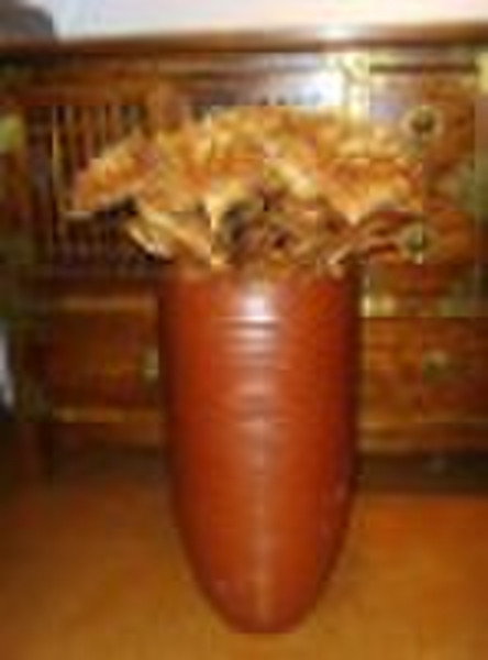 Brown stripe pattern flower vase