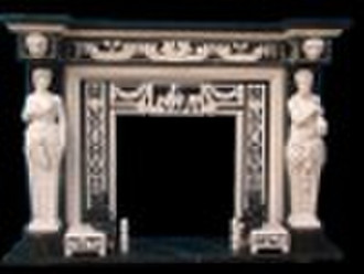 Stone indoor fireplace