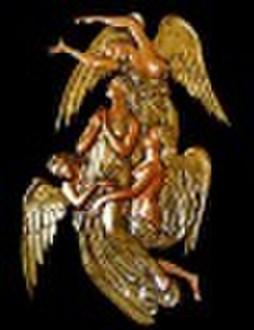 bronze angel relief carving