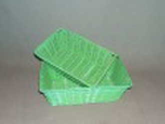 plastic rattan basket