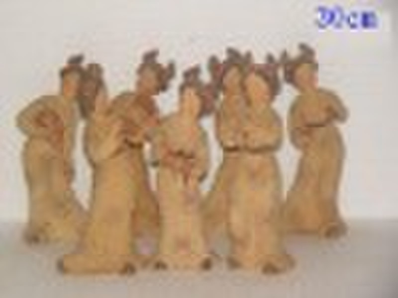 7pc Pottery musicians, Tang dynasty style of antiq