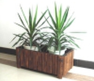 wooden flower pot