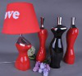 Decorative vase with black and red glazed