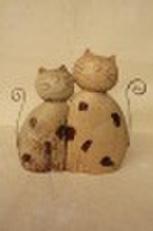 猫pocelain手工艺品的家庭装饰