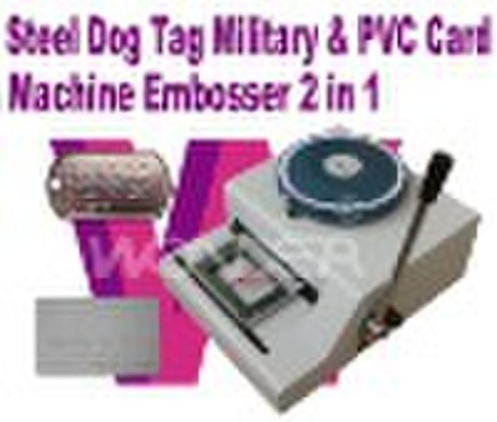 Stahl Dog Tag Militär & PVC-Karte Maschine Embo