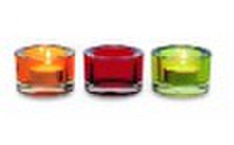 Glass tea light holder