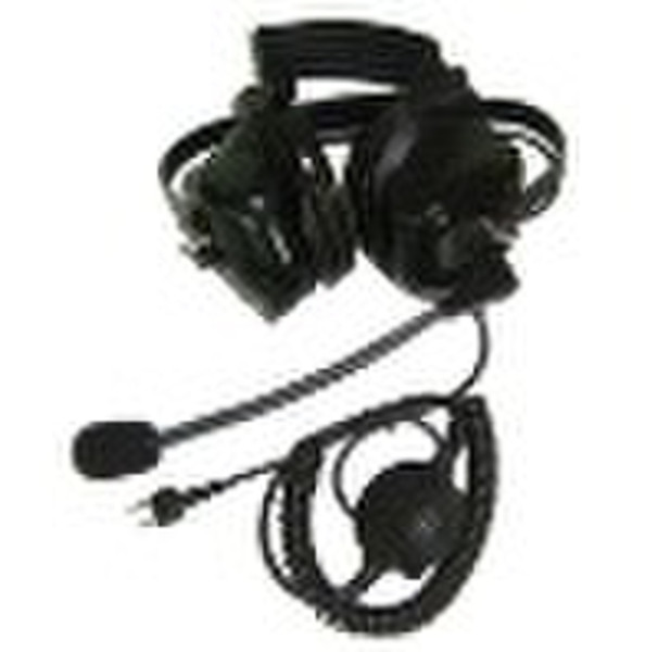 Heavy duty two way radio headset noise canceling a