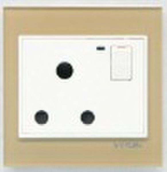 15A 3 pin runde Wand Schaltsteckdose mit LED-