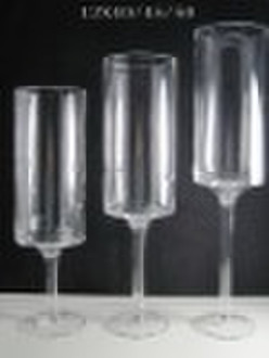 S/3 clear glass candle holder