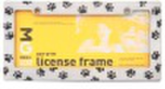 animal print car plate frame