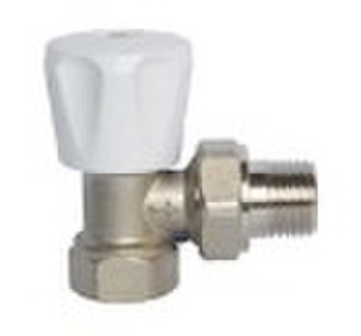 Straight Radiator Valves Nickel White handle Femal