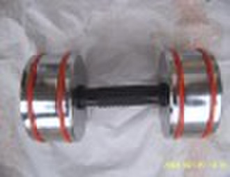 chromed dumbbell with rubber bumpers