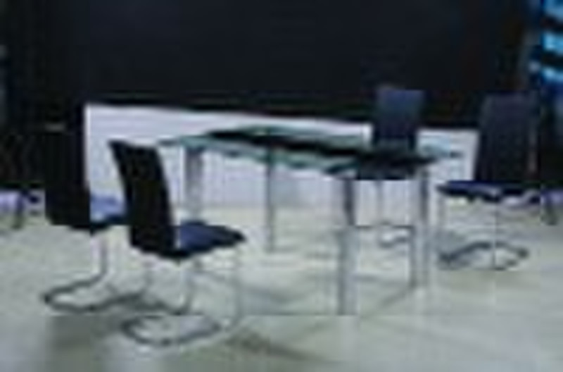 Black Painted Tempered Glass dining table