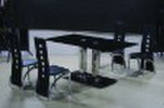 Stainless verneered dining table