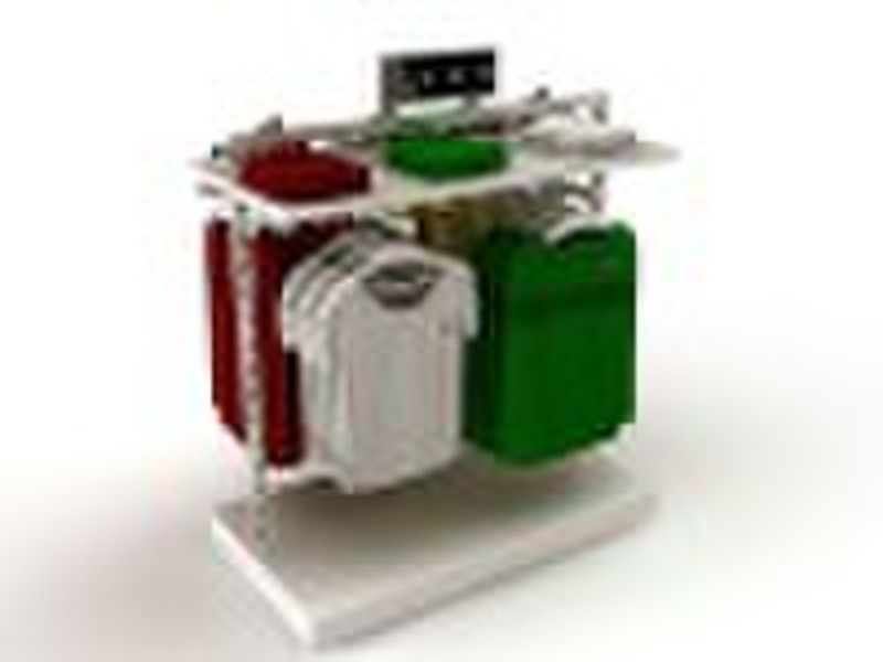 Clothes white metal shelf rack