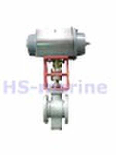 Pneumatic eccentric control ball valve