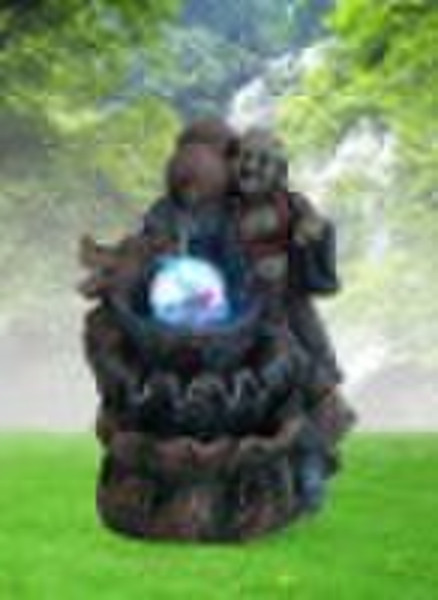 Счастливый Будда смолы фонтан