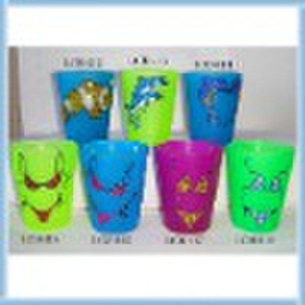 Colorful shot glass with glitter design