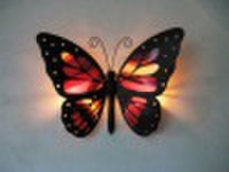 Metal Butterfly Wall Decoration W Candle Holder