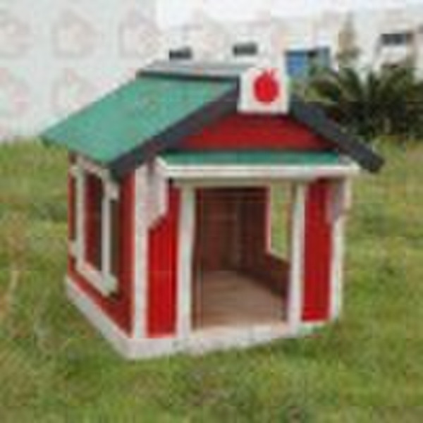 Christmas style wooden dog house