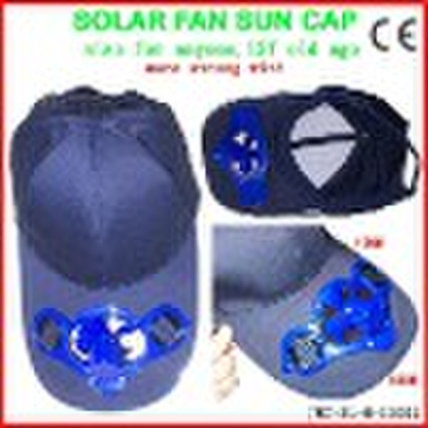 Sonnenmütze mit Fan durch Sonnenenergie
