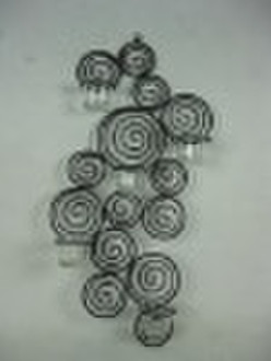 metal swirl wall sconce tealite candle holder w/cl