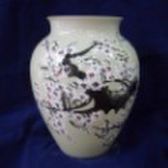 Rice White Porcelain Vase Decorated with plum blos