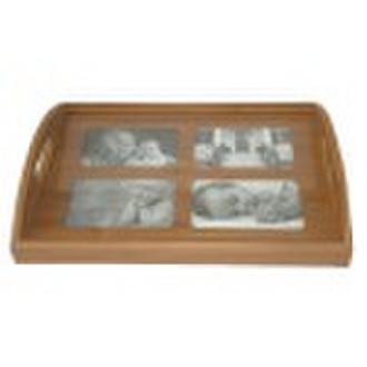 wooden photo tray
