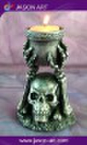 Polyresin Череп свечки держатель