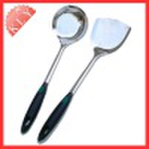 stainless steel kitchenware with plastic handle