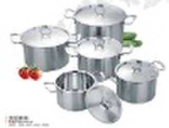 10pcs straight body stainless steel pots set