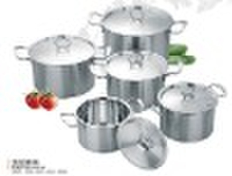 10pcs straight body stainless steel pots set