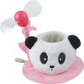 Panda mini fan with mobile phone holder USB HUB