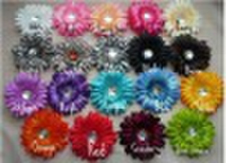 Large Gerber Daisy Flower Hair Clip Bow with Cryst