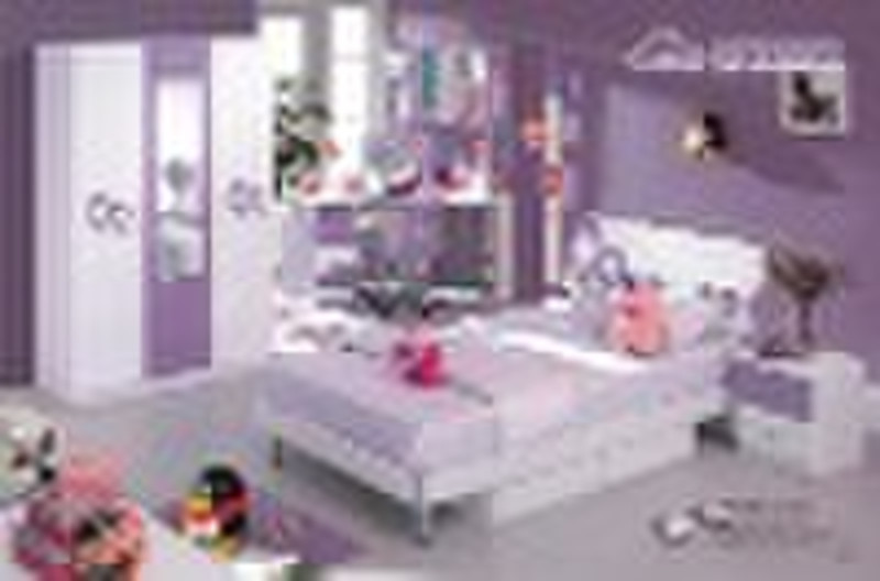 Babybett Möbel-9836 # (lila Penguin)