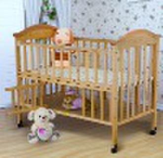 Solid wood baby crib