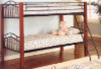 Twin Bunk Iron Bed With Wooden