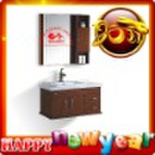 solid wood bathroom cabinet and ceramic basin