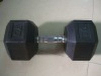 Hexagon rubber dumbbell