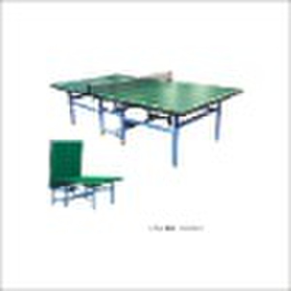 Double-fold dark green surface table tennis table