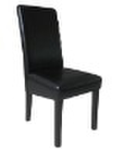 black leather dining chair