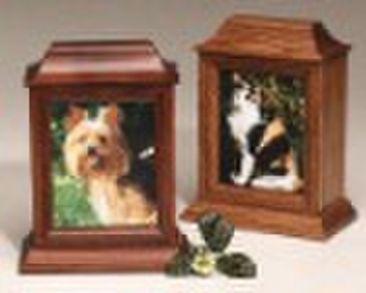 wooden pet urn